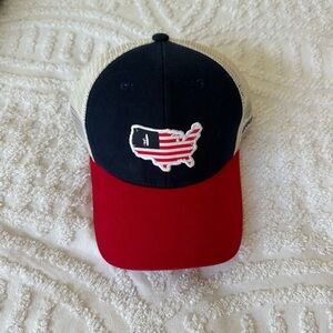 johnnie-O Navy, Red & Cream USA Patch Trucker Hat